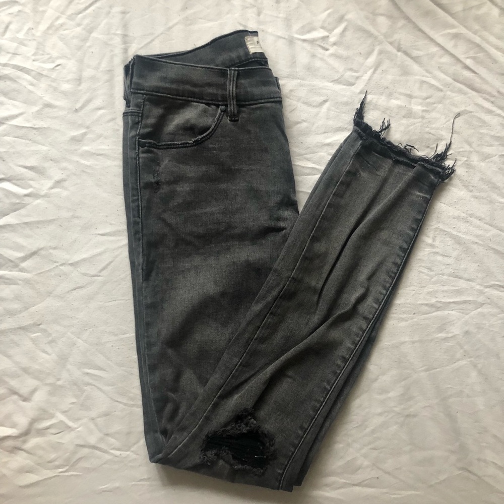 💐 pacsun dark grey mid rise skinny jeans